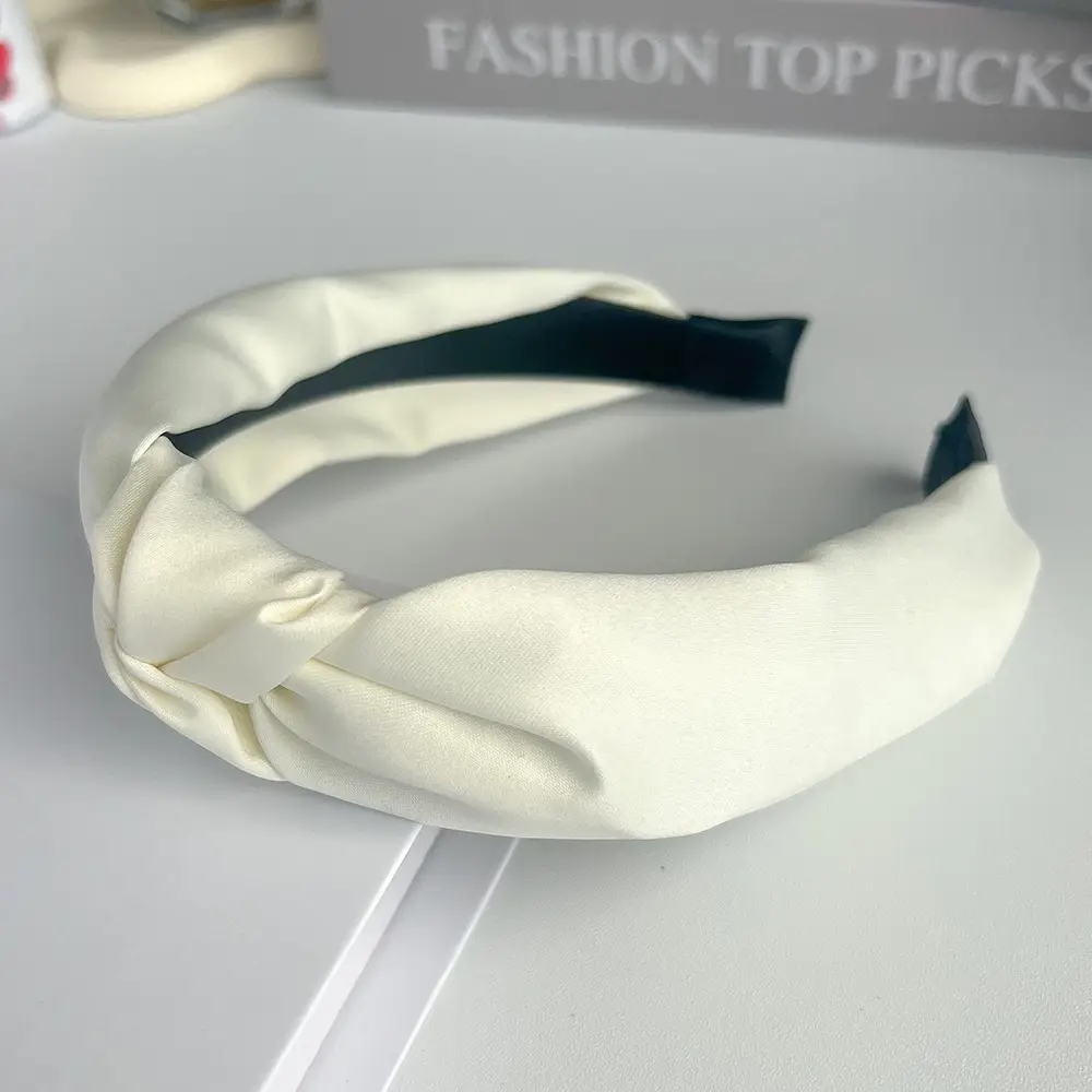 Pink Knotted Satin Headband for Women - Image 4