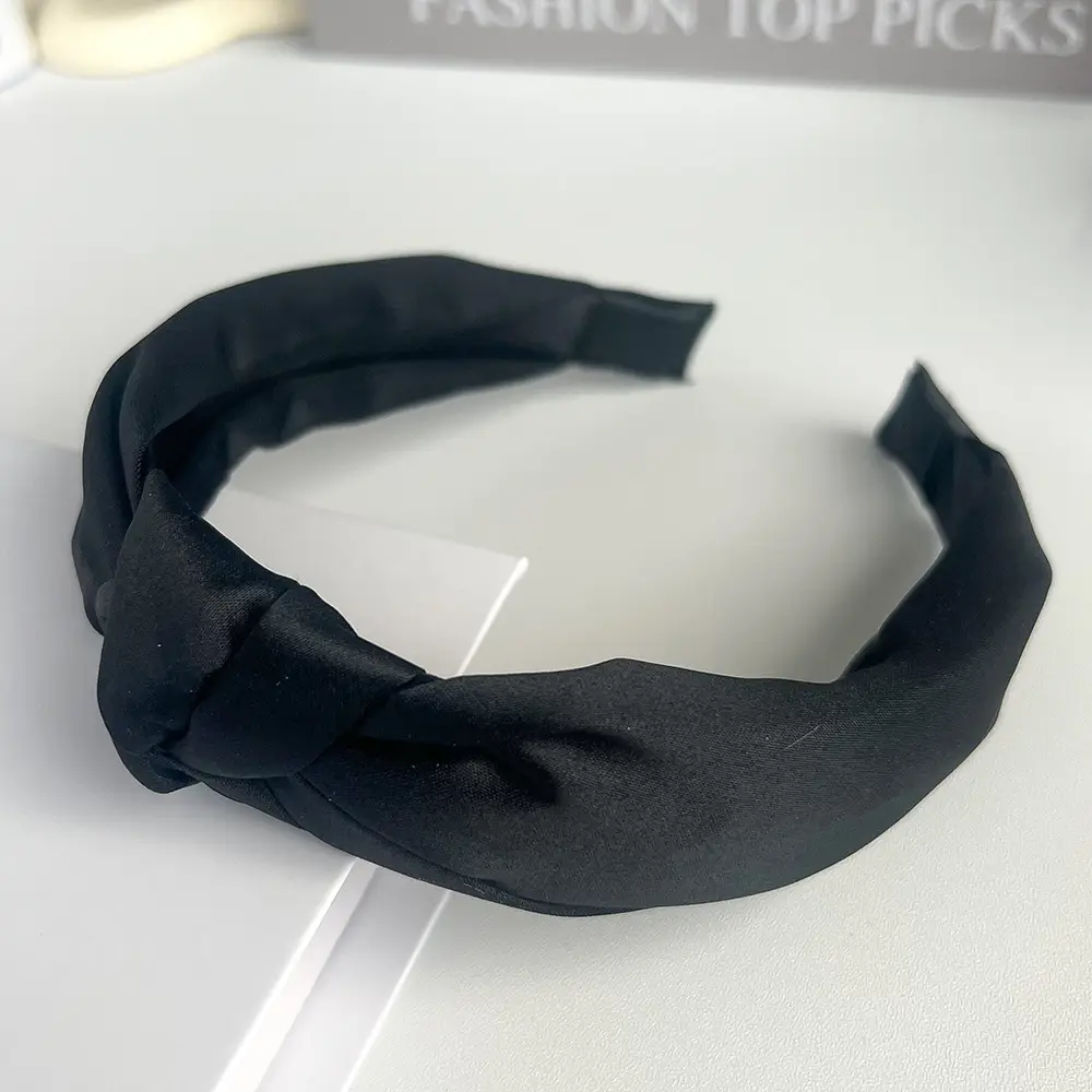 Pink Knotted Satin Headband for Women - Image 5