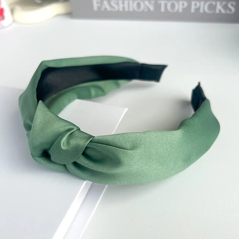 Pink Knotted Satin Headband for Women - Image 6