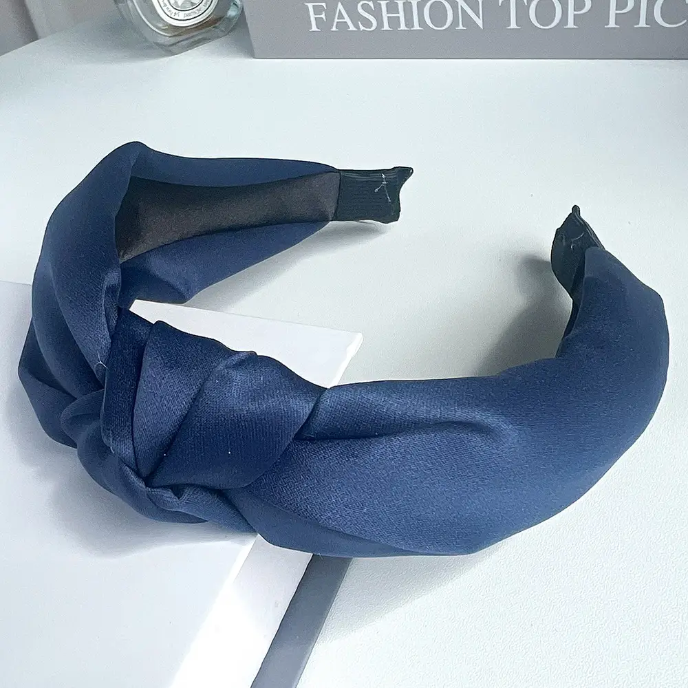 Pink Knotted Satin Headband for Women - Image 8