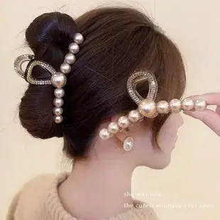 Black Satin Bow Hair Clip with Diamond Back — feature 5