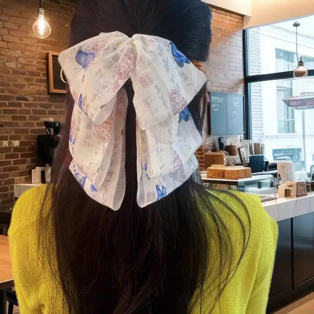 Guofeng butterfly ribbon grip clip