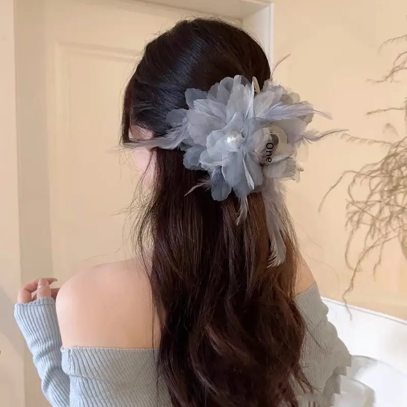 Black Satin Bow Hair Clip with Diamond Back - Image 40