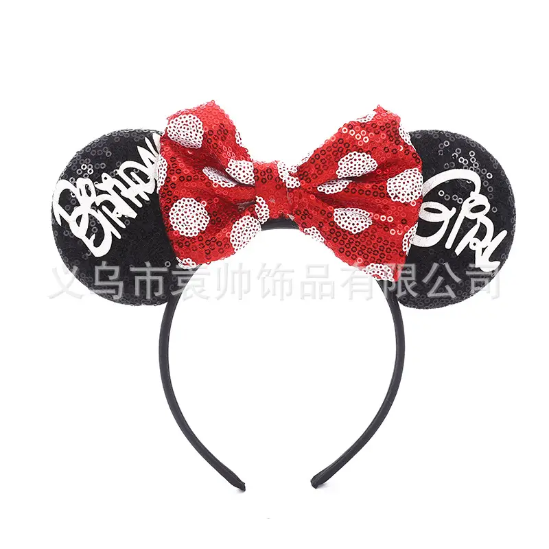 Cross-border Mickey Bow Headbands for Girls Party Accessories