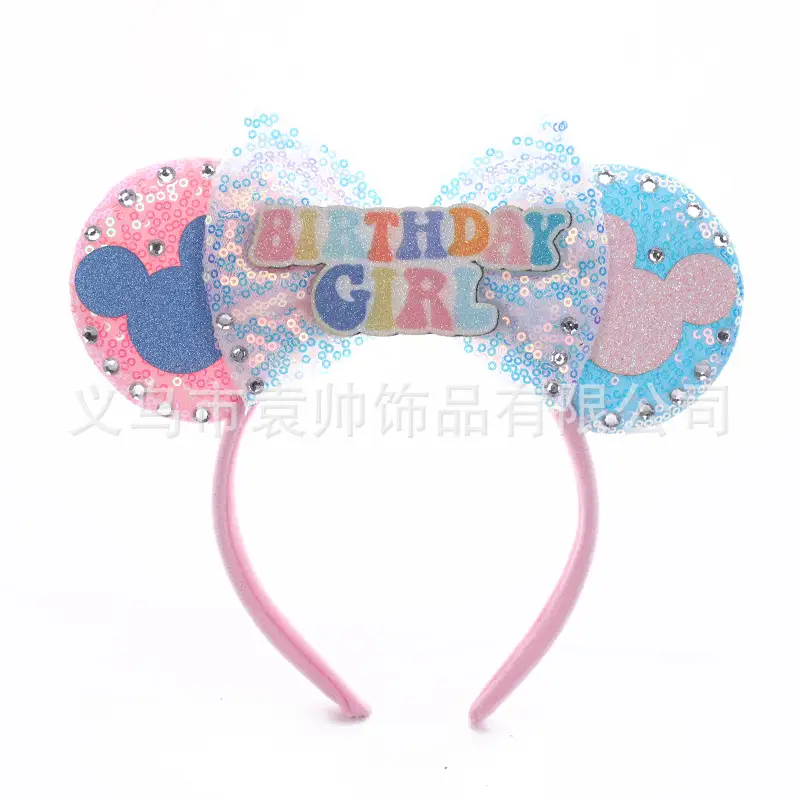 Cross-border Mickey Bow Headbands for Girls Party Accessories