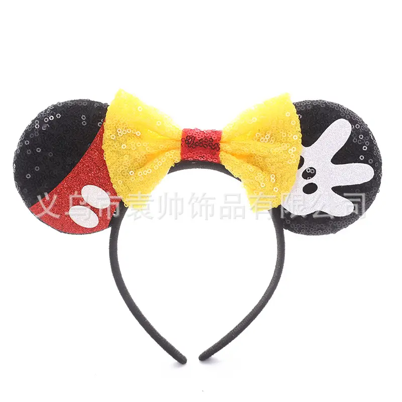 Cross-border Mickey Bow Headbands for Girls Party Accessories