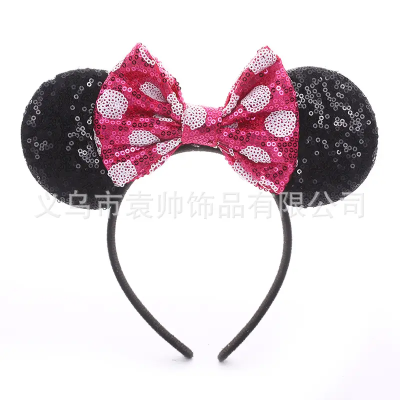 Cross-border Mickey Bow Headbands for Girls Party Accessories