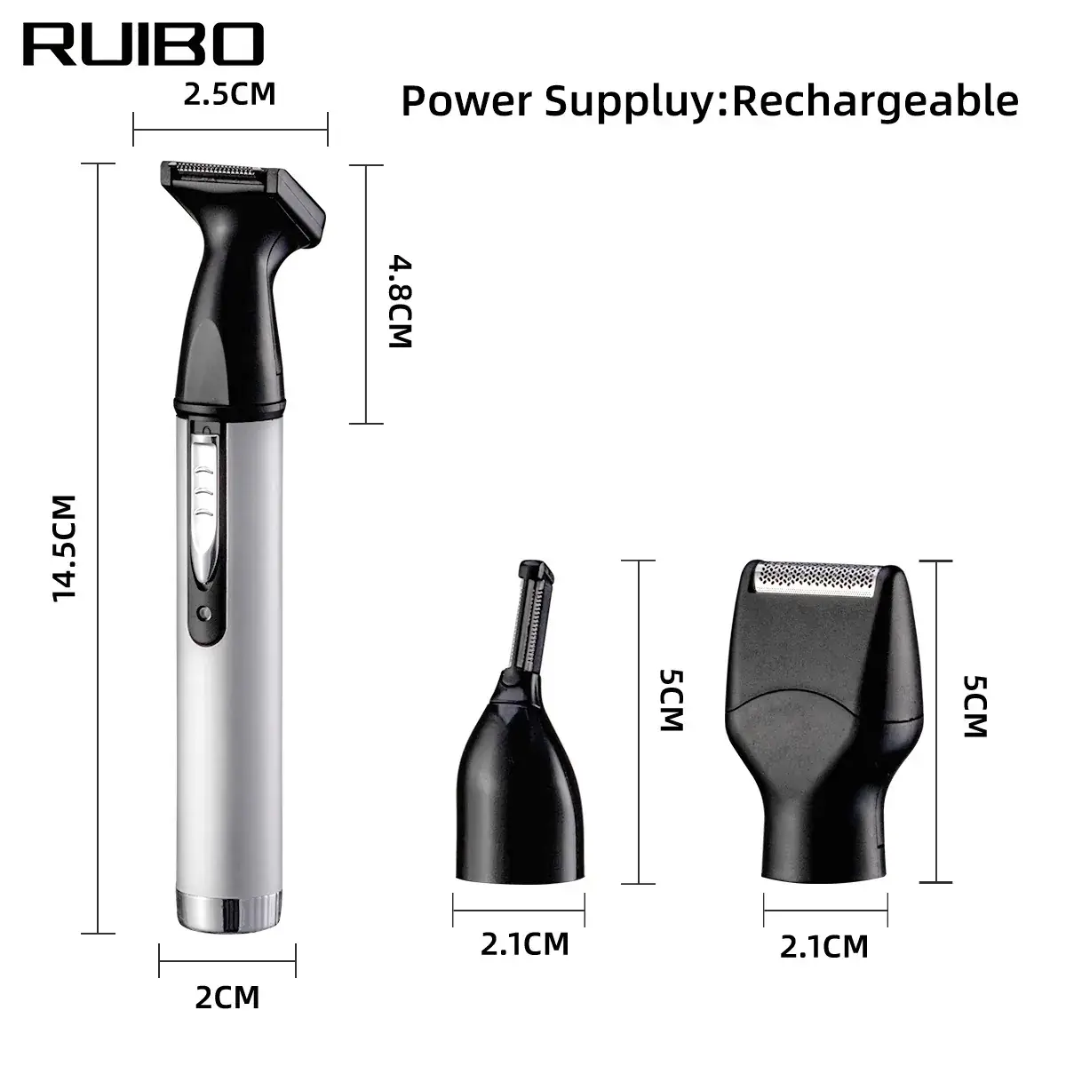 RuiBo 4-in-1 Electric Nose Hair Trimmer Set - Image 4