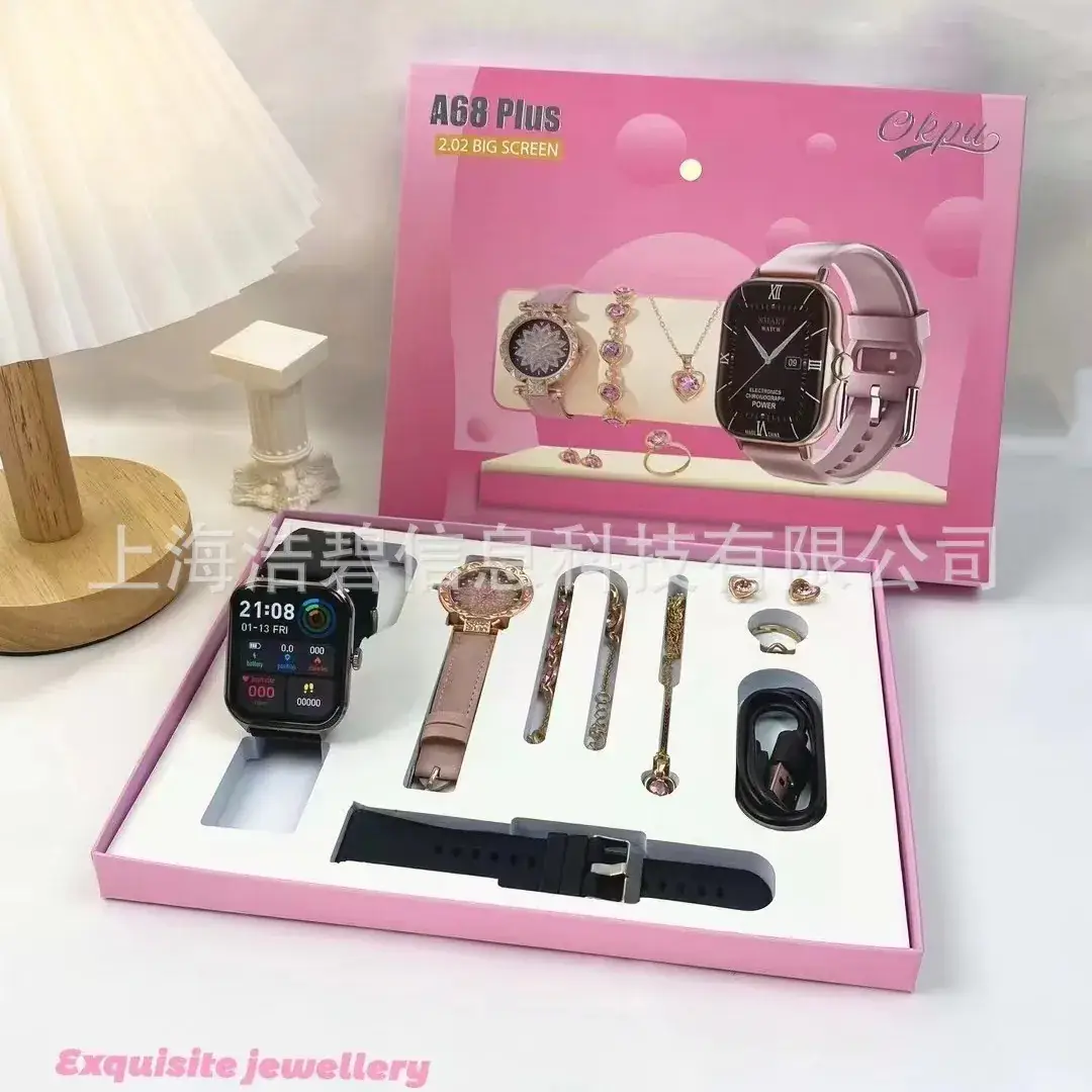 A68 Plus Smart Watch with Exquisite Jewelry Set - Image 6