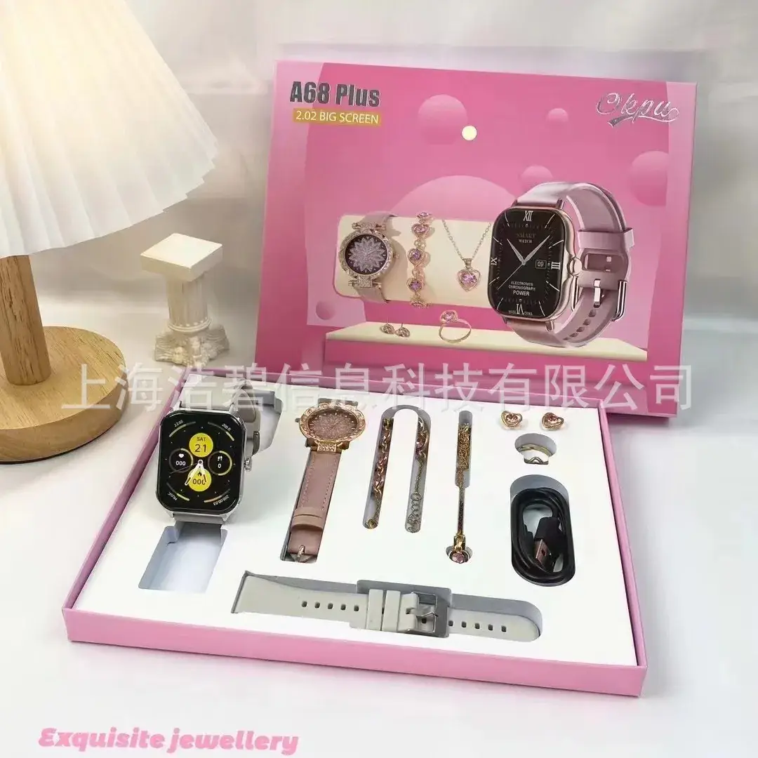 A68 Plus Smart Watch with Exquisite Jewelry Set - Image 7