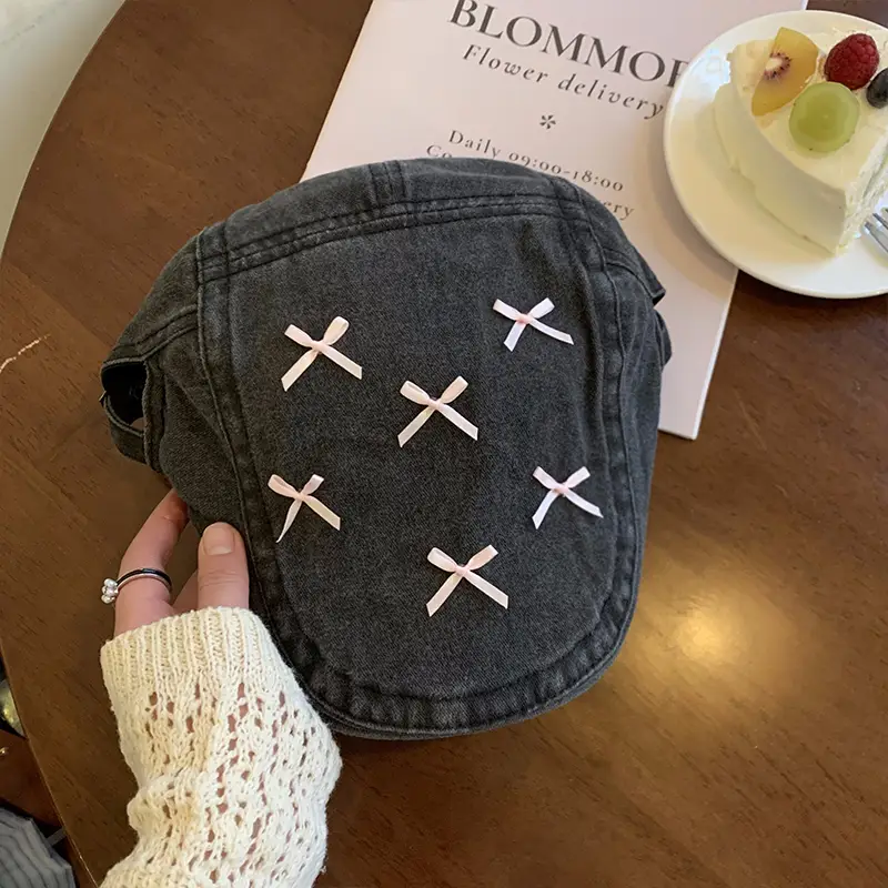 Women's Korean Bow Forward Hat Spring Summer Casual Beret - Image 2