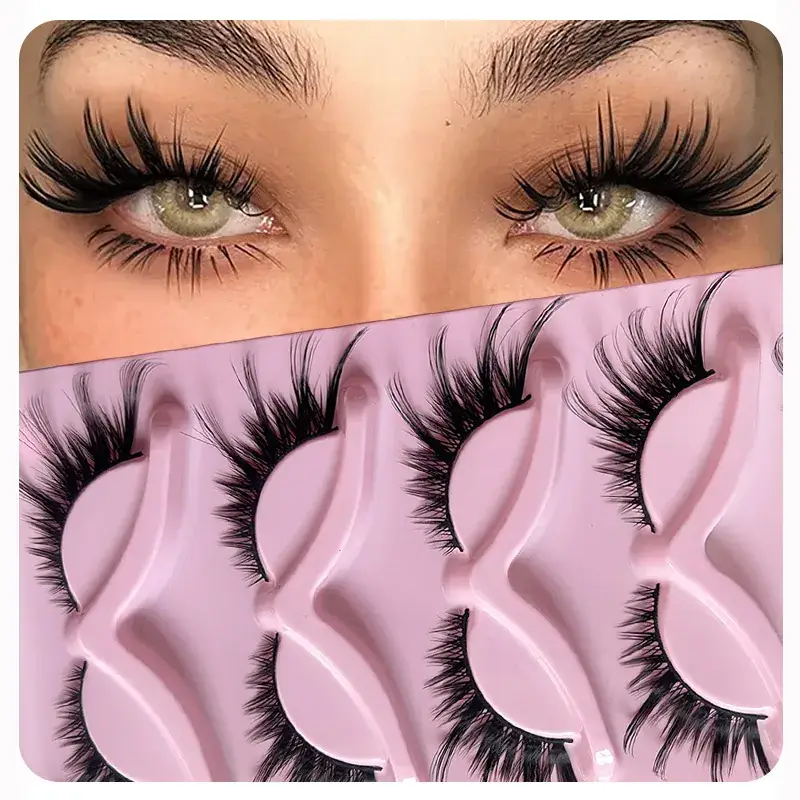 5 Pairs of Fox-Type Slanted False Eyelashes for Women