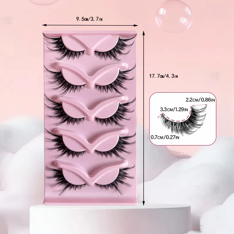 5 Pairs of Fox-Type Slanted False Eyelashes for Women — feature 10