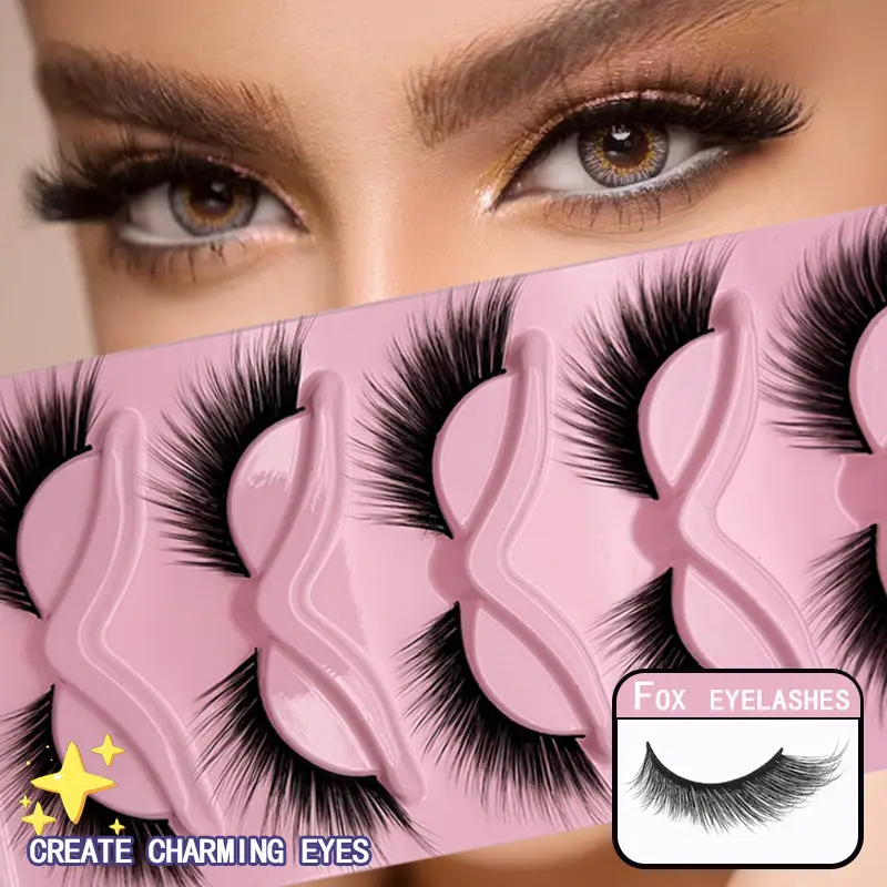 5 Pairs of Fox-Type Slanted False Eyelashes for Women — feature 11