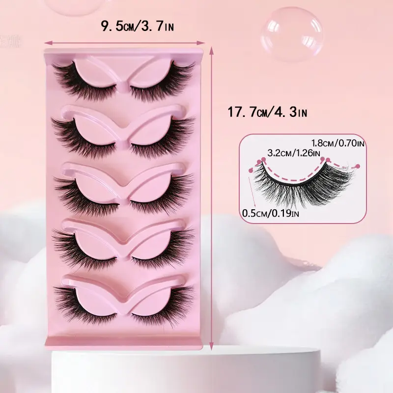 5 Pairs of Fox-Type Slanted False Eyelashes for Women — feature 3