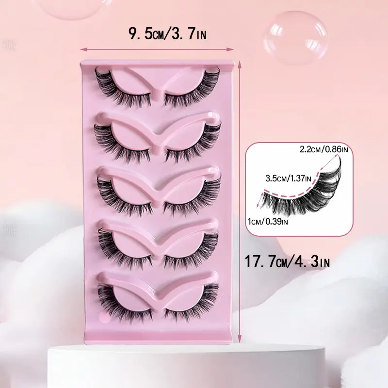 5 Pairs of Fox-Type Slanted False Eyelashes for Women — feature 6
