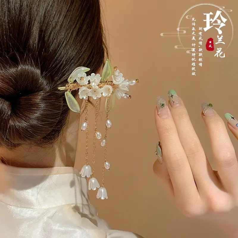 Women's Anticle Tassel Hairpin for Daily Hanfu Cheongsam