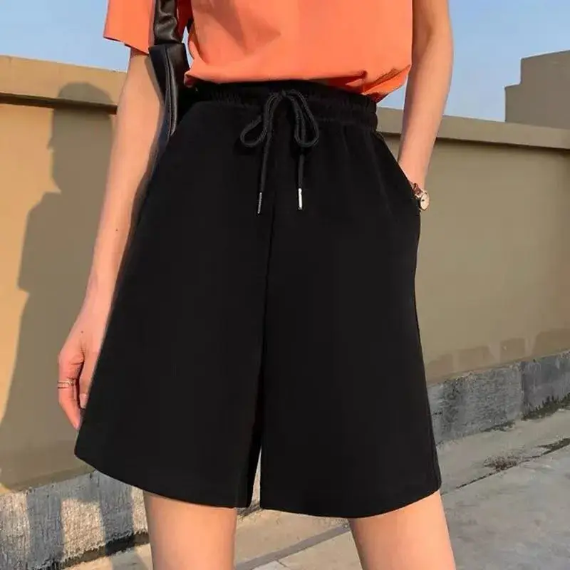 Men Grey Elastic Waist Shorts Summer Casual