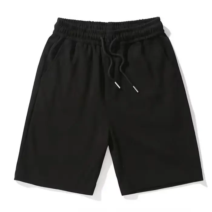 Men Grey Elastic Waist Shorts Summer Casual