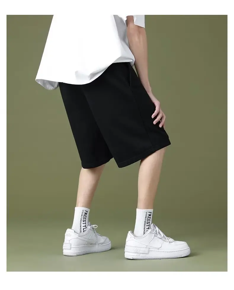 Men Grey Elastic Waist Shorts Summer Casual — feature 13