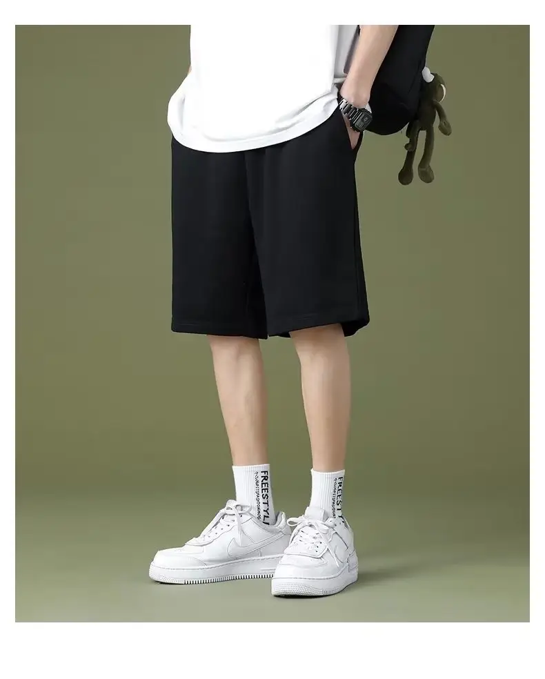 Men Grey Elastic Waist Shorts Summer Casual — feature 14
