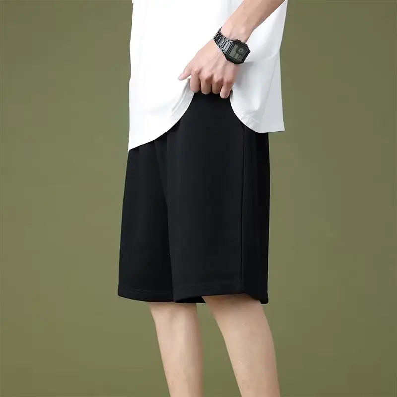 Men Grey Elastic Waist Shorts Summer Casual — feature 15