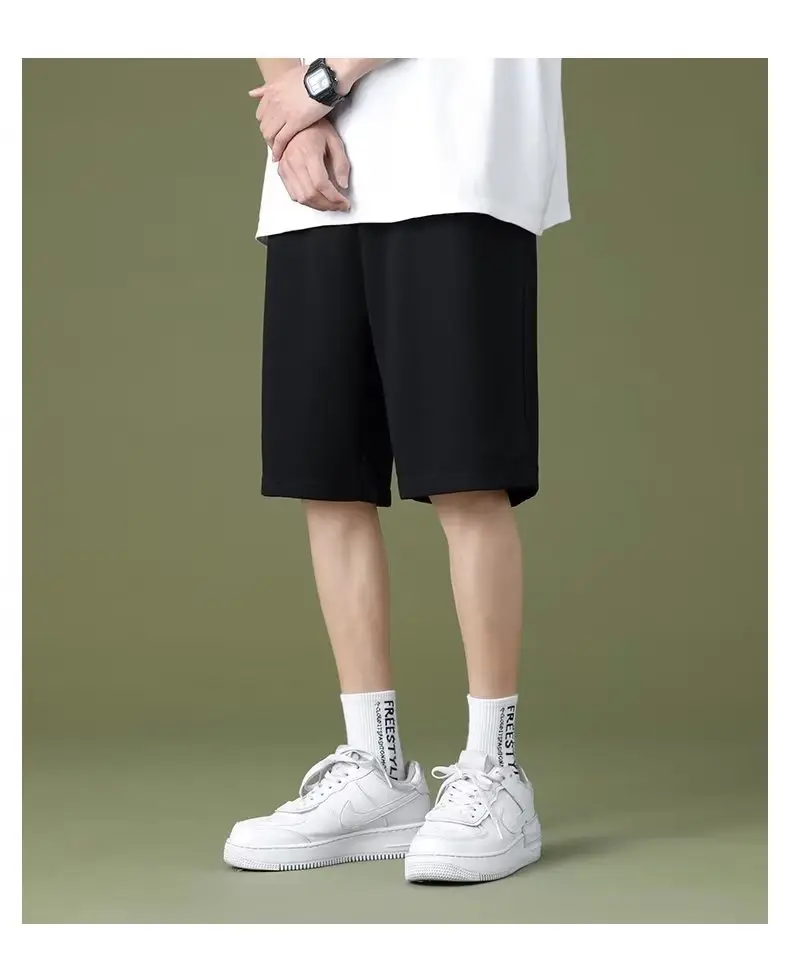 Men Grey Elastic Waist Shorts Summer Casual — feature 16