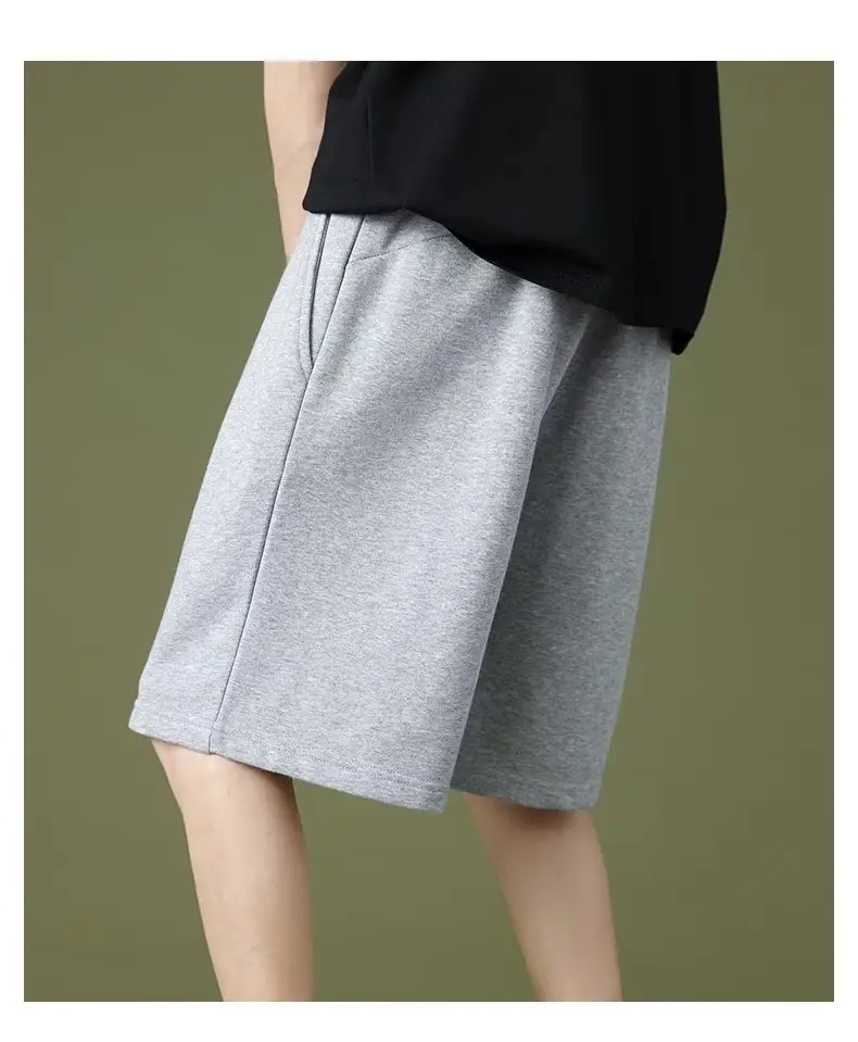 Men Grey Elastic Waist Shorts Summer Casual — feature 21
