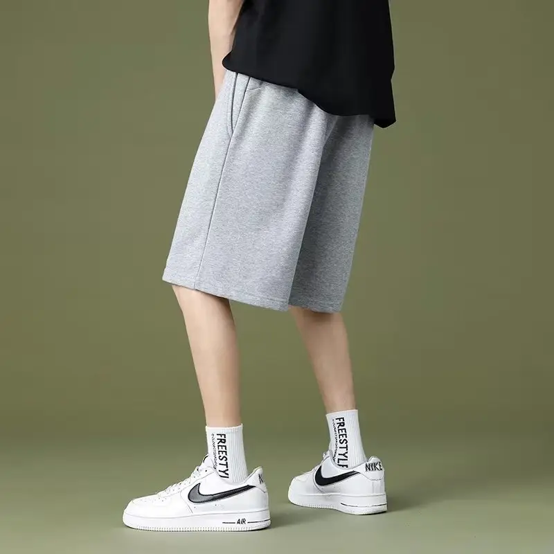 Men Grey Elastic Waist Shorts Summer Casual — feature 22