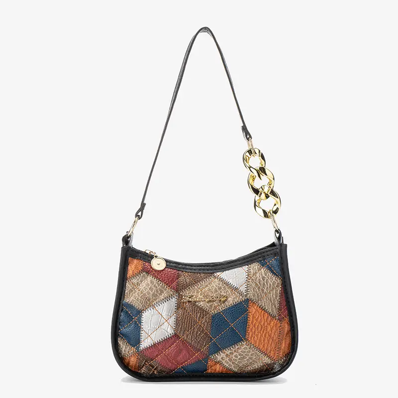 Colorful Diamond Print Shoulder Bag for Women - Image 9