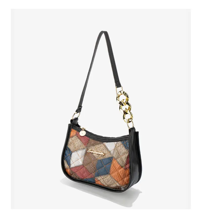 Colorful Diamond Print Shoulder Bag for Women — feature 15