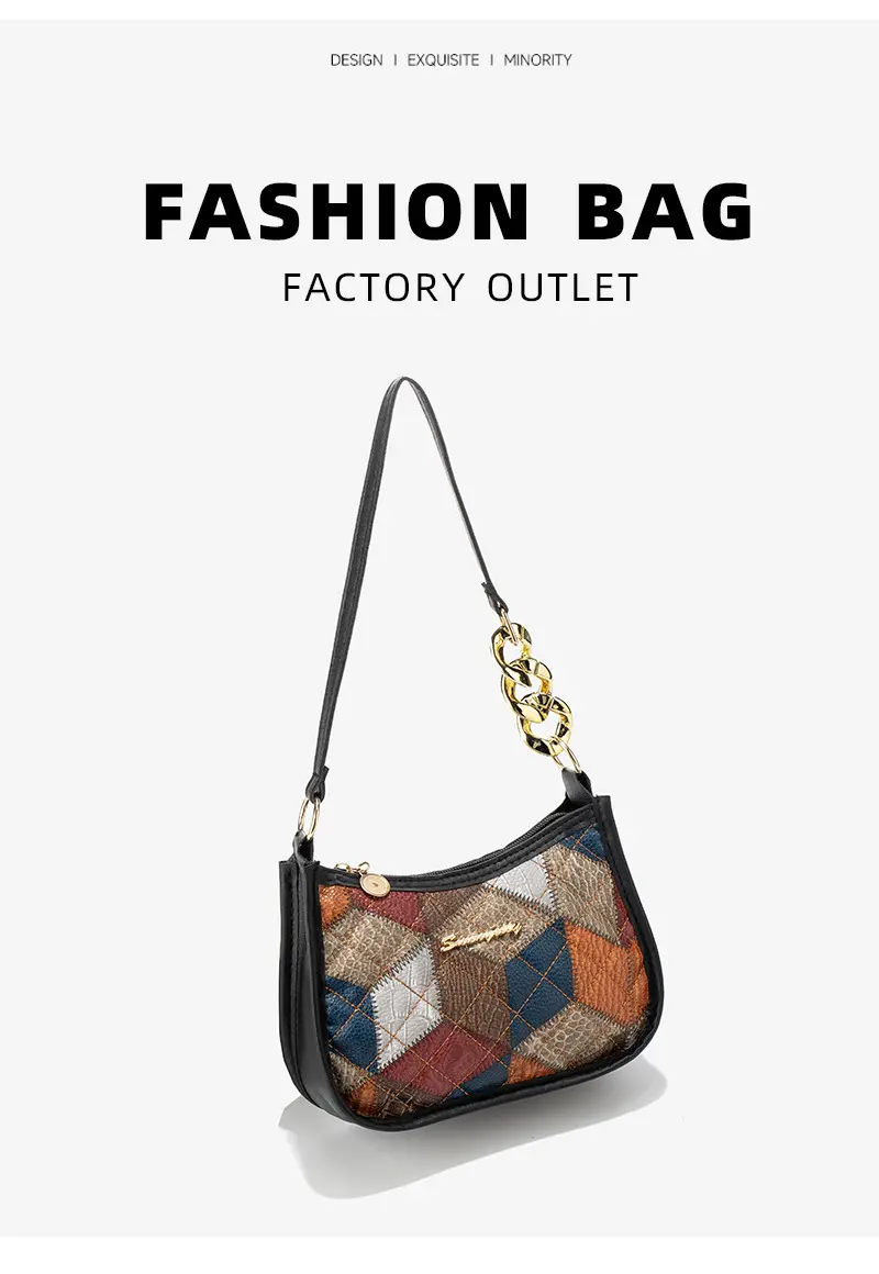 Colorful Diamond Print Shoulder Bag for Women — feature 2