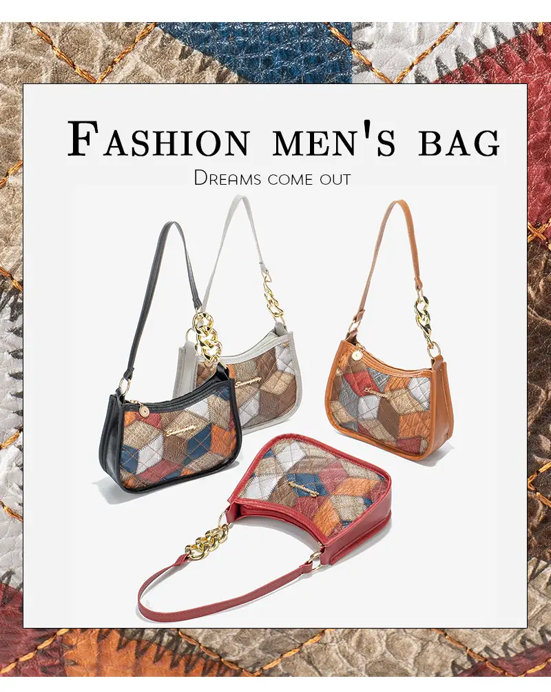 Colorful Diamond Print Shoulder Bag for Women — feature 3