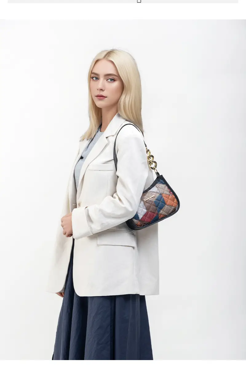 Colorful Diamond Print Shoulder Bag for Women — feature 5