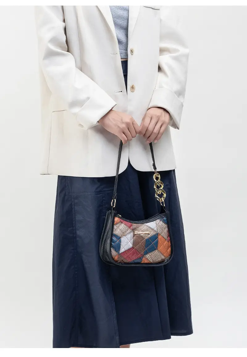 Colorful Diamond Print Shoulder Bag for Women — feature 6