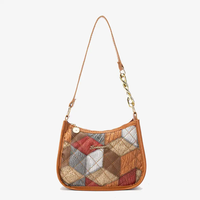 Colorful Diamond Print Shoulder Bag for Women - Image 3