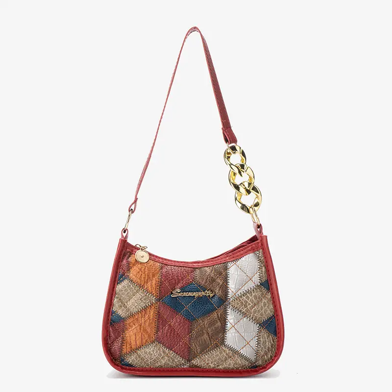 Colorful Diamond Print Shoulder Bag for Women - Image 4