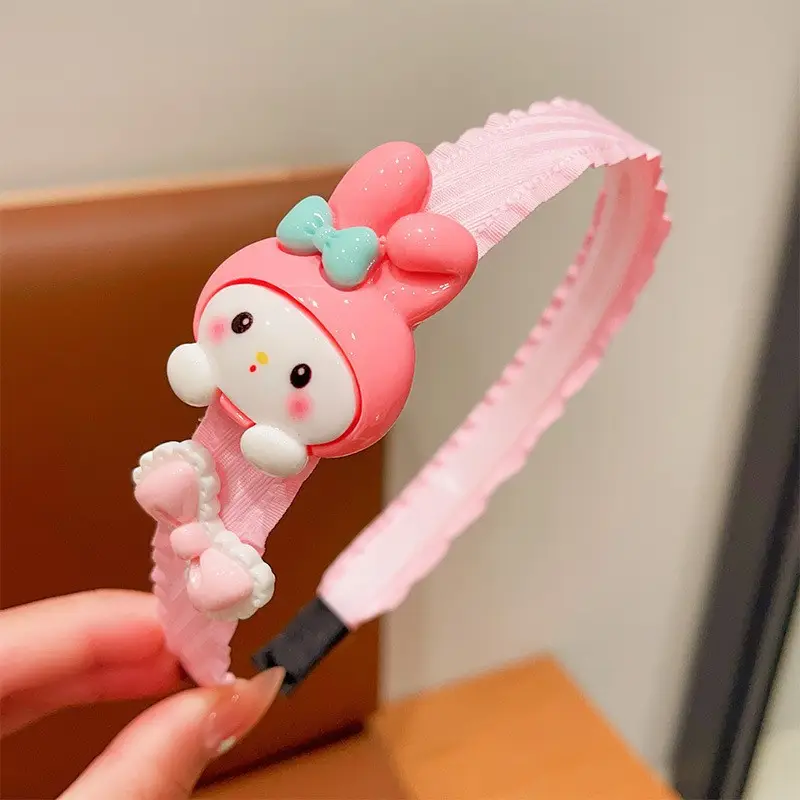 Girls Hair Hoop Pink Bow Toothed Clip - Image 7