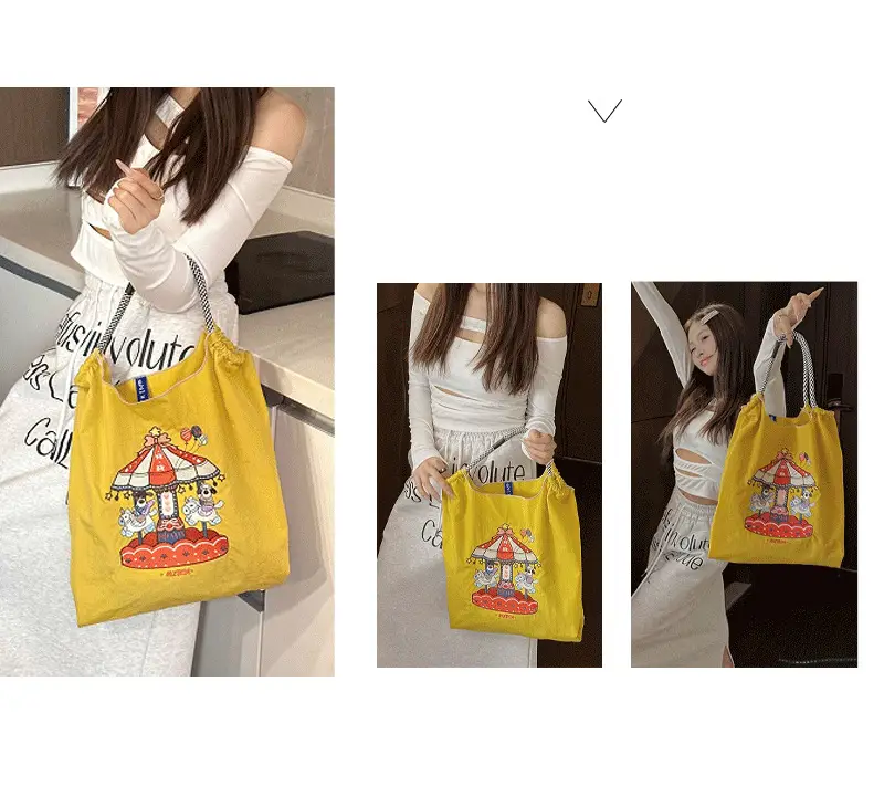 Mztkin Yellow Embroidered Shoulder Bag Large Capacity — feature 7
