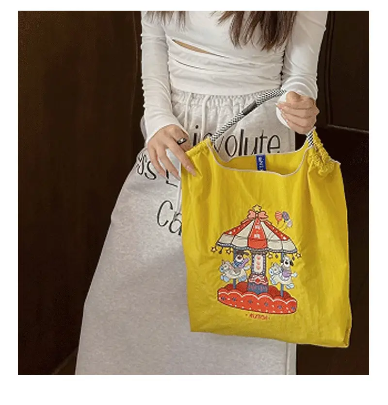 Mztkin Yellow Embroidered Shoulder Bag Large Capacity — feature 8