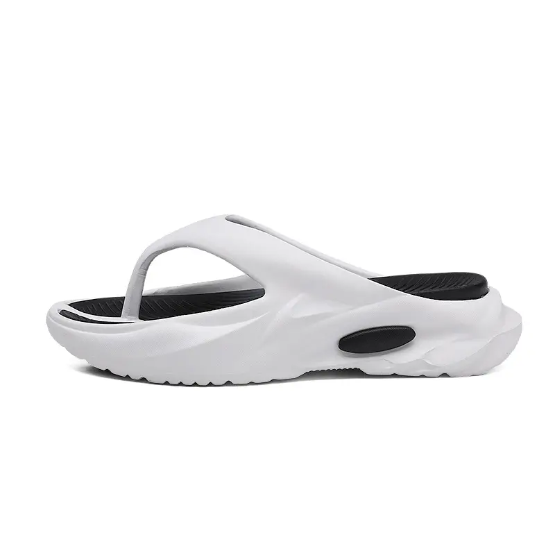 Summer Men's Two-color Thick Bottom Outdoor Beach Vacation Indoor Non-slip EVA High Elastic University All-match Clip Flip Flops - Image 7