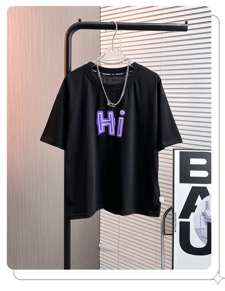 Boys Black Hi Letter Print T-Shirt 2026 — feature 13