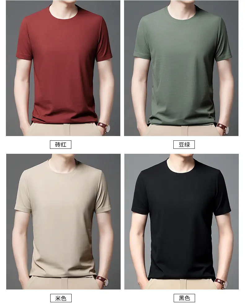 Men Navy Crossbody Crewneck T-Shirt Short Sleeve — feature 10