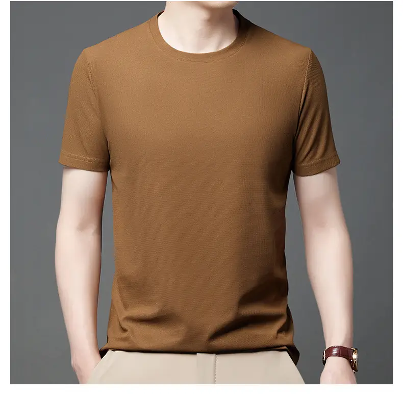 Men Navy Crossbody Crewneck T-Shirt Short Sleeve — feature 20