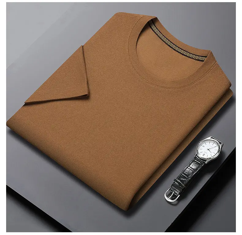 Men Navy Crossbody Crewneck T-Shirt Short Sleeve — feature 22
