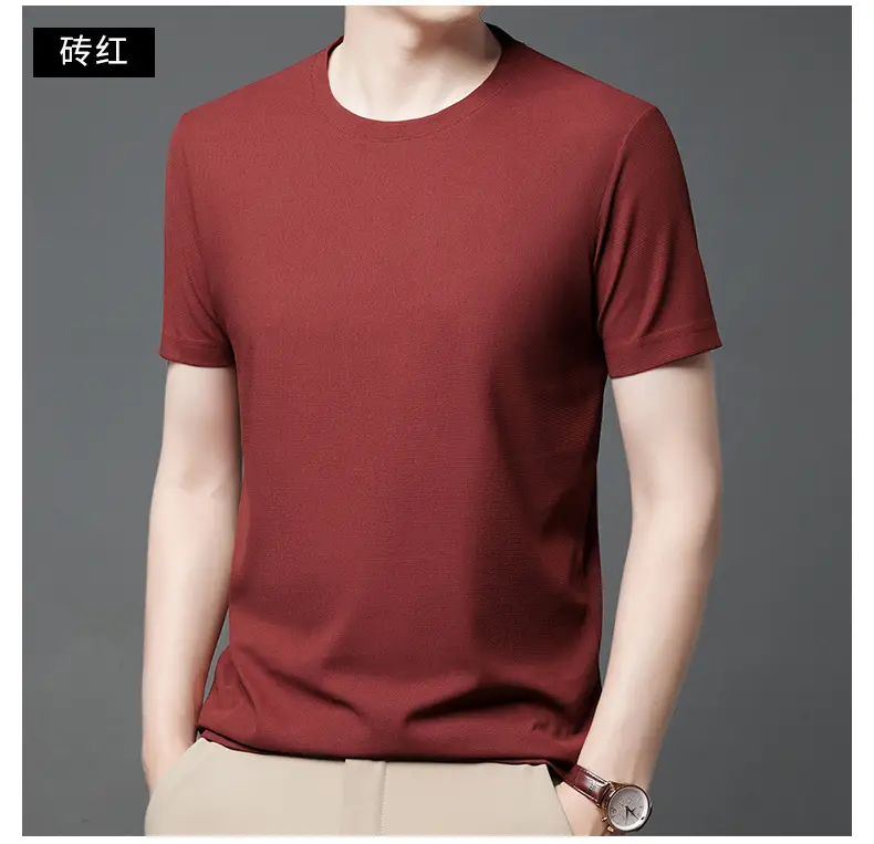 Men Navy Crossbody Crewneck T-Shirt Short Sleeve — feature 23