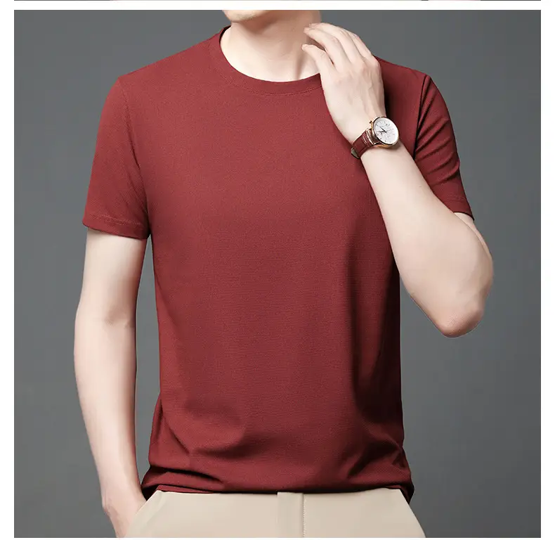 Men Navy Crossbody Crewneck T-Shirt Short Sleeve — feature 25