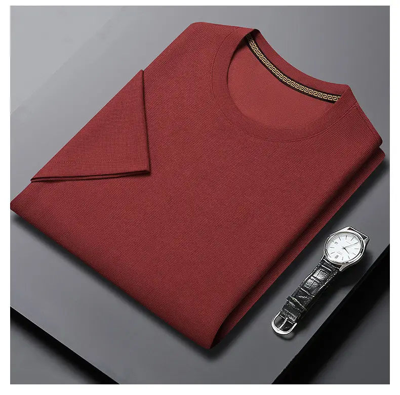 Men Navy Crossbody Crewneck T-Shirt Short Sleeve — feature 26