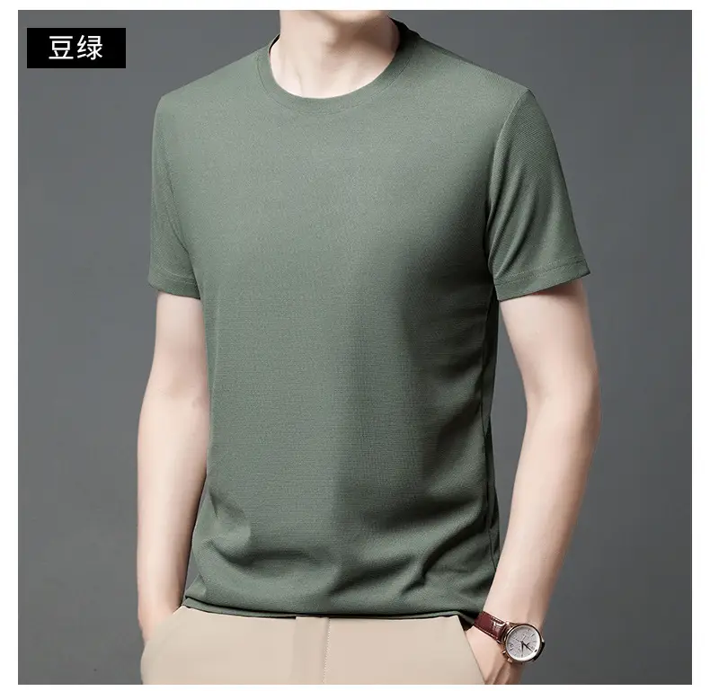 Men Navy Crossbody Crewneck T-Shirt Short Sleeve — feature 27
