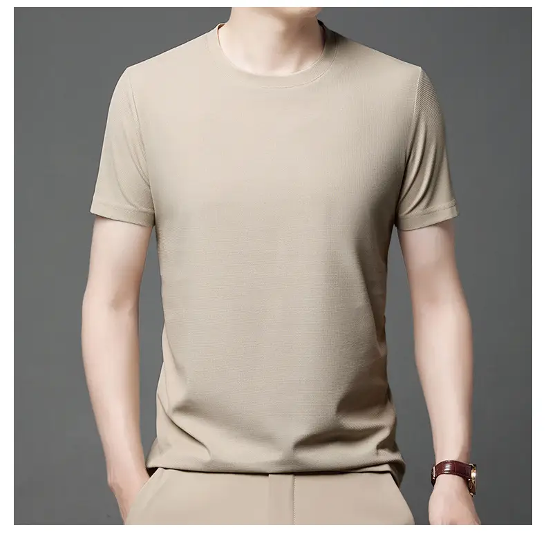 Men Navy Crossbody Crewneck T-Shirt Short Sleeve — feature 32